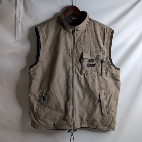 Nevada Men's Utility Fleece Lined Technical Beige Vest w/ Pockets, XL - Picture 1 of 9